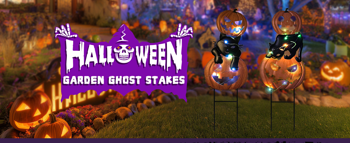 a halloween garden stakes with led light