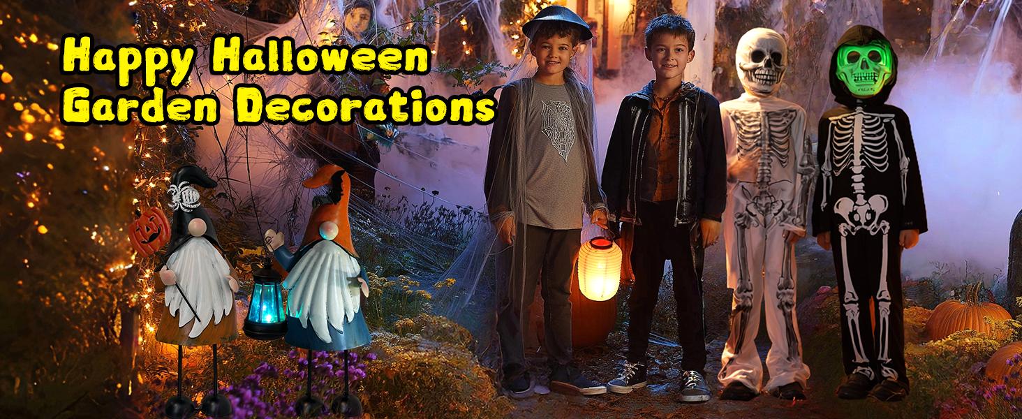 halloween themed gnome garden stakes next the four kids